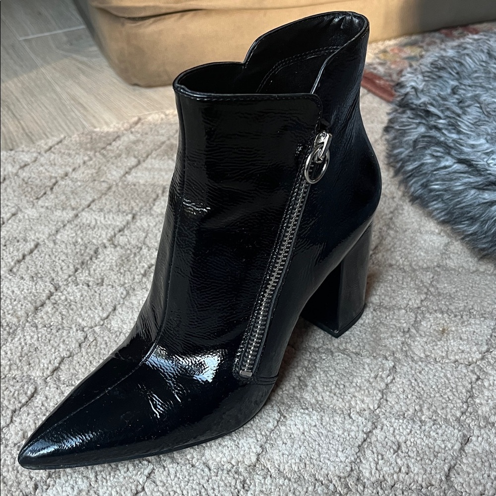 Like new Nine West Black Patent Leather Heeled Boots